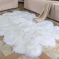 Champlus Genuine Australian Merino Sheepskin Rug, 5x7 ft Sheep Skin Rug, Lambskin Area Rug, 6-Pelt, 