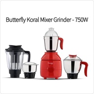 BUTTERFLY KORAL Mixer Grinder 750 Watts with 4 Jars include Juice Maker + FREE GIFT / India Blender 