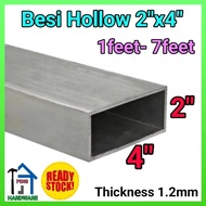 4"x2" Besi Hollow Rectangular (1feet -7feet) Thickness 1.2mm