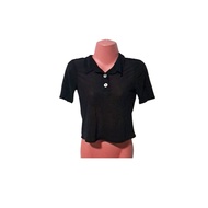 Top Shop Sheer Crop Collar Top