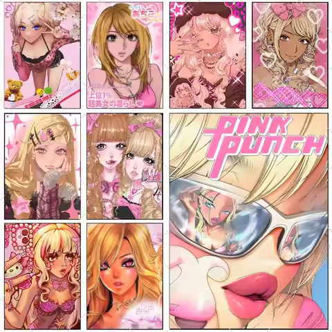 G-Gyaru Gyaru Subculture Girls Poster High-definition art sticker Self adhesive waterproof home deco