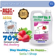 Hand Sanitizer Gel Pink Aroma Strawberry 5 Liter Standar WHO