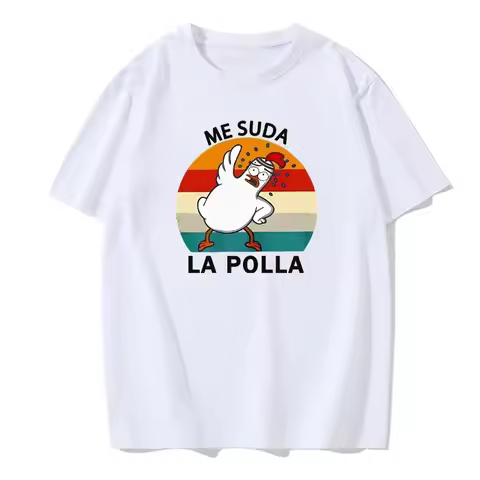 I Sweat My Cocks T Shirt Spanish Texts Funny Jokes Geek Short Sleeve women Summer O-neck Chicken Far