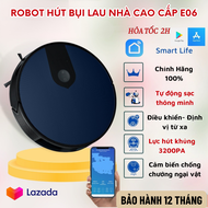 Robot hút bụi lau nhà Đức E06 Lau khô ướt Hộp nước riêng Sạc tự động Cảm biến chống rơi Làm việc the