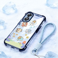 VRQR Cover for Oppo A17K A17 A16S A16 A54S 4G A55 A56 A53S 5G Animal Gathering Place Transparent Sho