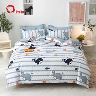 CADAR  "PROYU" Bercorak 100% Cotton 7 In 1 1000TC High Quality Fitted Bedsheet With Comforter (Queen/King)