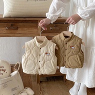 INS Baby Outerwear Cute Puppy Pattern Thicken Warm Vest Baby Clothes 3-36 Months
