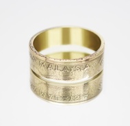 馬來西亞硬幣戒指 1 林吉特 1989-1993 男士硬幣戒指 女士硬幣戒指