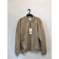 SUEDE BOMBER JACKET ZARA MAN ORIGINAL JACKET ZARA BROWN SUEDE ORIGINAL