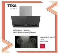 Teka LVT 90 Vertical Hood (1400m3/h) with Self -Clean with Heating Element + GVI78 2G AI AL TR Hob (4.5KW) with Ducting Set