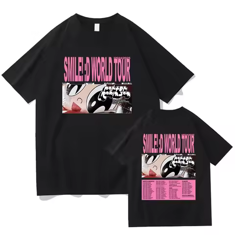 Porter Robinson Smile World Tour 2024/2025 T-shirt Funny Cartoon Graphic Printing Tee-shirt Cotton W