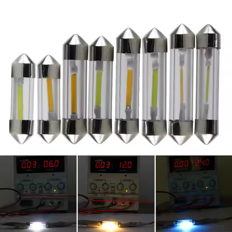 Led Festoon 31mm 36mm 39mm 42mm Car Light C3W C5W C10W 6V 12V 24V Auto Motorcycle Interior Reading B