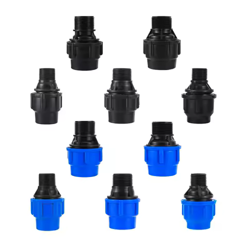 1/2 "-1.5" Male Thread To 20-53mm PE Straight Quick Connector Watering Irrigation System Water PE PV