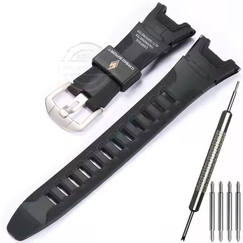 Watch Accessories For Casio PRW1300 PAW1300 PRG110Y Watch Band Men Resin Replacement Strap Sport Wat