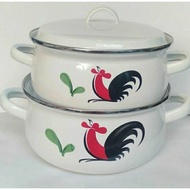 Enamel Pan Set 20+22 Rooster Kukuruyuk Dutch Oven Kedaung