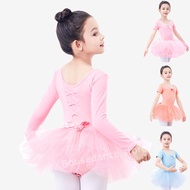 Girls Ballet Leotards Tutu Dress Pink Dance Leotards Kids Bowknot Ballet Bodysuit Gymnastics Leotard Multilayer Tulle Skirts