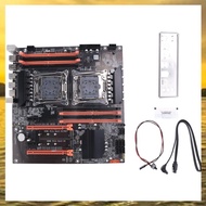(HARB) X99 Dual CPU Motherboard+SATA Cable+Switch Cable+Baffle+Thermal Grease LGA 2011 DDR4 Support 