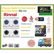 RINNAI RB-72S 2-BURNER STAINLESS STEEL HOB