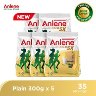 ▬Anlene Gold Adult 5X Milk Powder Plain 300G x5