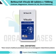 BeNourish Vitcalz 60 tablets x 1500mg EXP 12/2026 (Plant Based Calcium) Magnesium, Vitamin D3, K2, Z