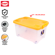 SHINPO ASLI CB 45 LITER SKY CONTAINER BOX Roda Bening Transparan BERKUALITAS