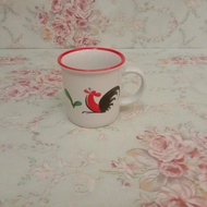 Mug gagang keramik motif ayam jago kopin ( 1 pcs )