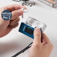 < elago > AirPods Pro 2 Cassette Player Earphone Case-Retro Blue Shock-Resistant Protection