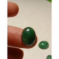 BATU ZAMRUD 7.05 ct. ZAMBIA ASLI Natural Green Emerald Gemstone Cabochon Cut ..15 X 11 X 4 MM + IKAT CINCIN