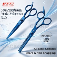 Hairdressing Scissors Set Straight & Thinning Shears, 440C Stainless Steel Salon & Home Use