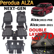 2Layers Carpet Perodua ALZA Car Floor Mat (2009-PRE) All New Alza D27A and ALZA(auto) 2009-2021