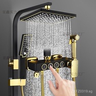 Shower Head Bathroom Pressure Boost Shower Full Copper Bathing Artifact Nozzle Shower Black Gold Com