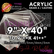 9 x 40 to 9 x 41 ++ inches acrylic sheet with 2mm, 3mm 4mm and 5mm / transparent akrilik