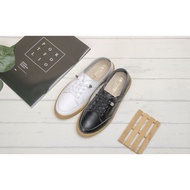Fufa Shoes Brand Women's Elastic Shoelace Stitching Casual Shoes-Black/White 8058L