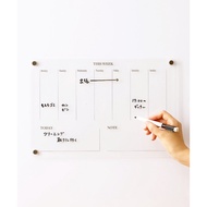 🏻 Japan 3COINS Magnetic Weekly Plan Board Refrigerator Message Itinerary Memo With Whiteboard Pen Re