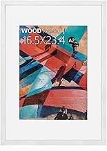 HOHIYO A2 Wooden Picture Frame, Poster Frame Puzzle Frame A2 (42 x 59.4 cm) Made of Oak with Paper M
