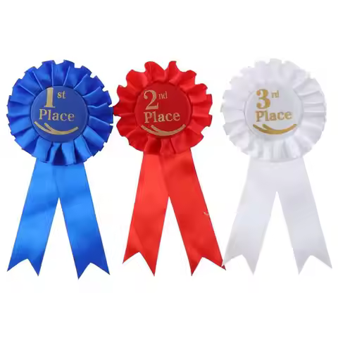Ribbon Award Set Rosette Ribbon Prize Ribbon 1st 2nd 3rd Place Medals Blue/Red/White Honorable Ribbo