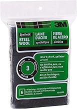 3M Synthetic Steel Wool Pads, 000 Extra Fine, 6-Pads, Use Wet Or Dry, Compatible With Water-Based St