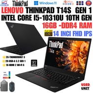 Lenovo ThinkPad T14s -T14- (Gen 1) CORE i5-10TH GEN ) CORE i7-10TH (GEN 1) 16GB DDR4, 512GB NVMe SSD