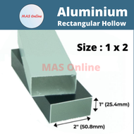 1 x 2 Aluminium Hollow Rectangular Hollow / Segi Empat Hollow / Bar Berongga Aluminium 长方通 -2ft/ 4ft/ 6ft/ 8ft MASONLINE