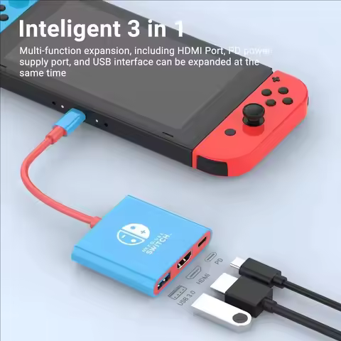 3 In 1 Game Docking Station For Switch 4K HDMI Display USB3.0 OTG PD Fast Charging Hub Plug And Play