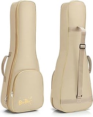 Flexzion Ukulele Case Bag - Ukulele 23 Inch Tenor Backpack Soft Case - Waterproof Uke Gig Bag with Carrying Handle, Pocket &amp; Adjustable Shoulder Strap, Beige