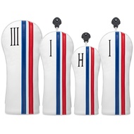 Golf Wood Club Cover Simple Embroidered Club Cover No. 1 Wood No. 3/5 Head Protective Cover PU Water