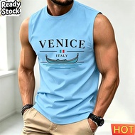 Men's Summer Casual Sleeveless T-shirt Breathable Home Round Neck T-shirt Italy Men's T-shirt Men Cl