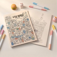 Little Doodles Sketch Trace Coloring Book Cute Cartoon Character Doodle Art Activity Book