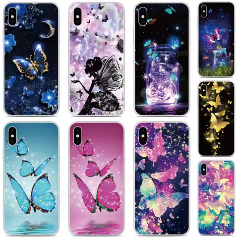 Butterfly Fairy Case For Doogee N55 Plus N50 Pro N50s X98 X97 X96 X95 X93 X90 N40 N30 S97 Y8C Nothin
