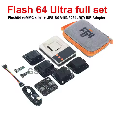 100 original F64 Flash 64 Ultra full set Tool Box with EMMC ,UFS ,ISP