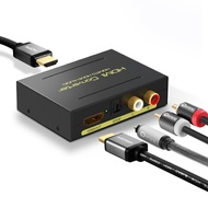 เครื่องแยกตัวแยกสัญญาณเสียง4K HDMI เป็น HDMI และออปติคอล TOSLINK เครื่องแยกสัญญาณเสียงสเตอริโอ SPDIF + 3.5มม. สำหรับ PC PS4 TV DVD