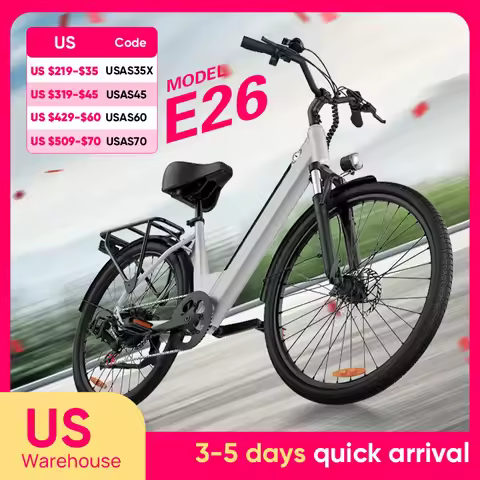 Peak 750W E26 Electric Bike for Adults | 48V 10.4Ah Removable Battery, Top Speed 20MPH, 26''X2" Stan