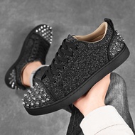 Station Men's Shoes Unique Rivet Sneakers Men's Casual Shoes Autumn Spirit Social Guy Canvas Trendy 