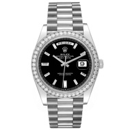 Rolex Rolex Day-Date (Reference 228349). A white gold diamond-set automatic wristwatch with day and date. 2021